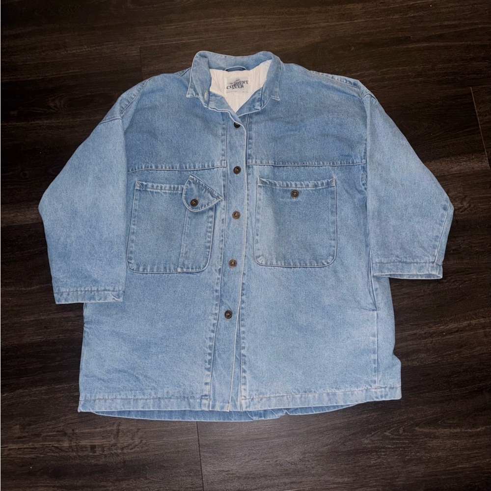 Vintage Be In The Current Seen Jean Chore Jacket XXL Blue Denim Button Up